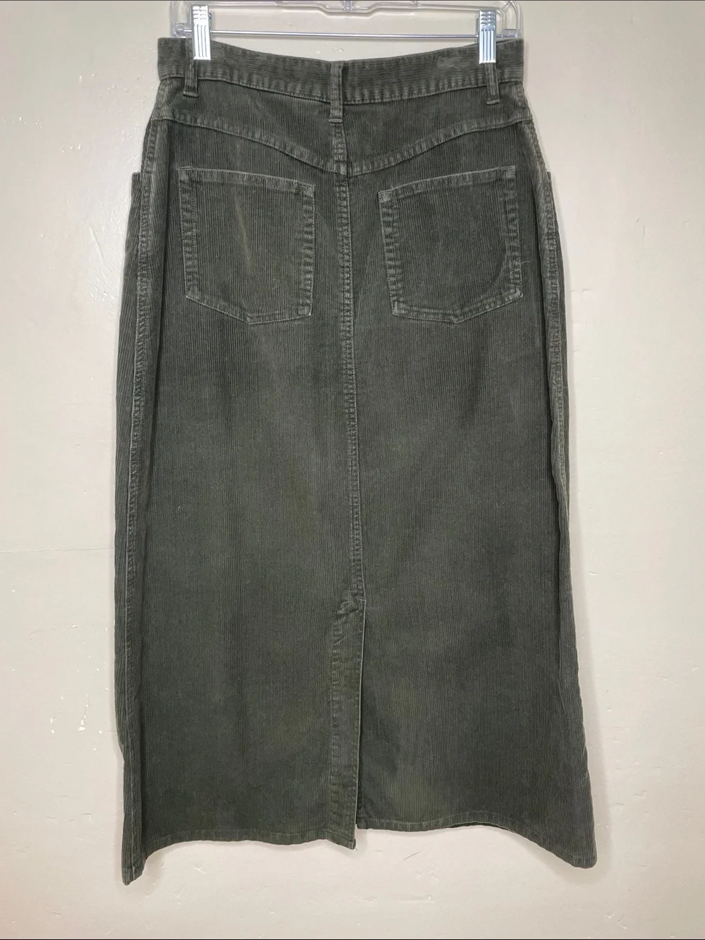EDDIE BAUER VTG Green Corduroy Earthy Gorpcore Grunge Modest Women’s Skirt 10